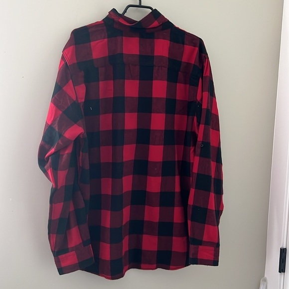 Burnside Red and Black Plaid Shirt with Steamworks brewing co. - Picture 2 of 5